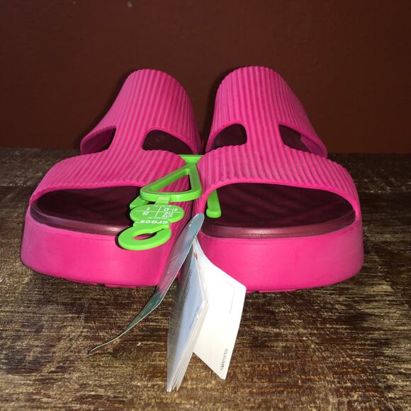 NEW Crocs Getaway Groove Platform H Strap Sandal Womens 10 Dragonfruit Pink Shoe - Picture 4 of 8